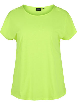 Neon-coloured cotton t-shirt, Neon Lime, Packshot image number 0