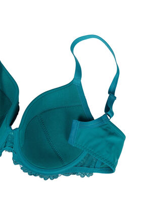 Lace bra with underwire and padding, Green-Blue Slate, Packshot image number 3