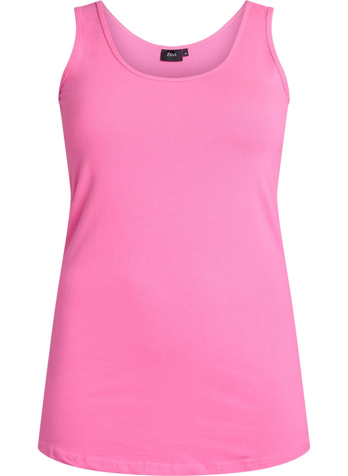 Solid color basic top in cotton, Pink, Packshot image number 0