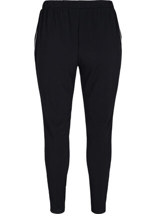 Pants with pockets and piping, Black w. White, Packshot image number 1