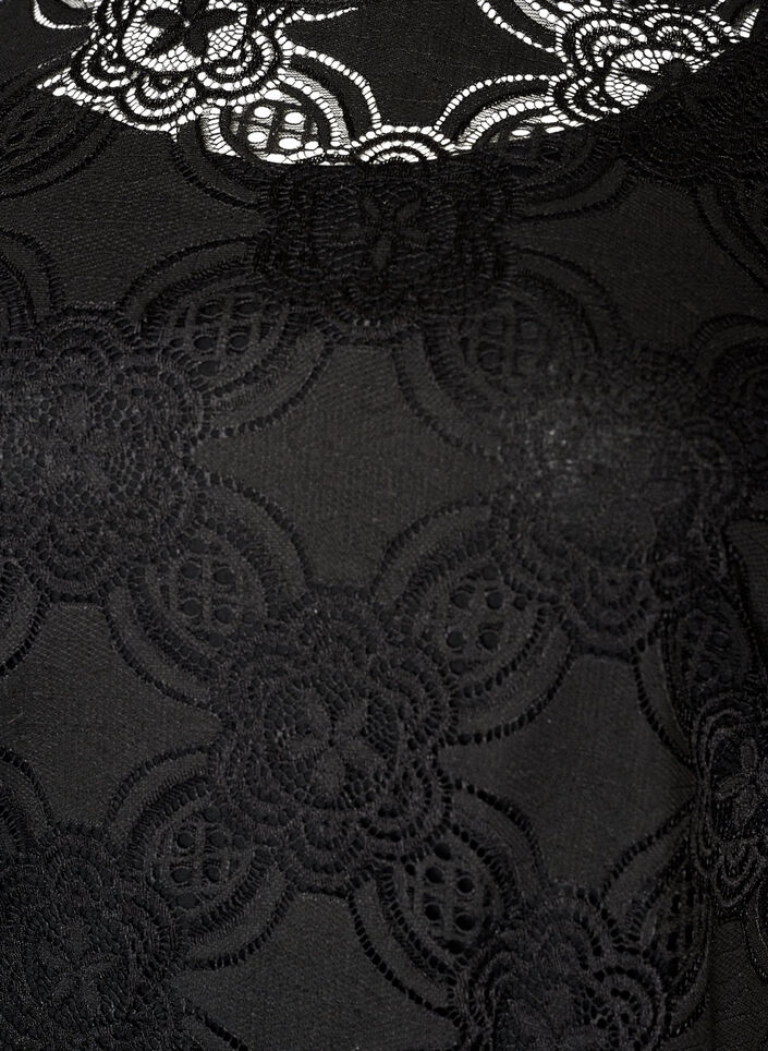 Lace midi dress with 1/2 sleeves, Black, Packshot image number 2