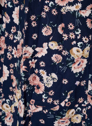 Short-sleeved, printed cotton dress, Blue Rose Flower, Packshot image number 3