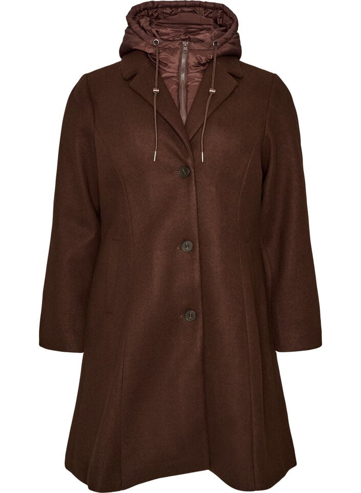 Coat with detachable padded insert, Brown, Packshot image number 0