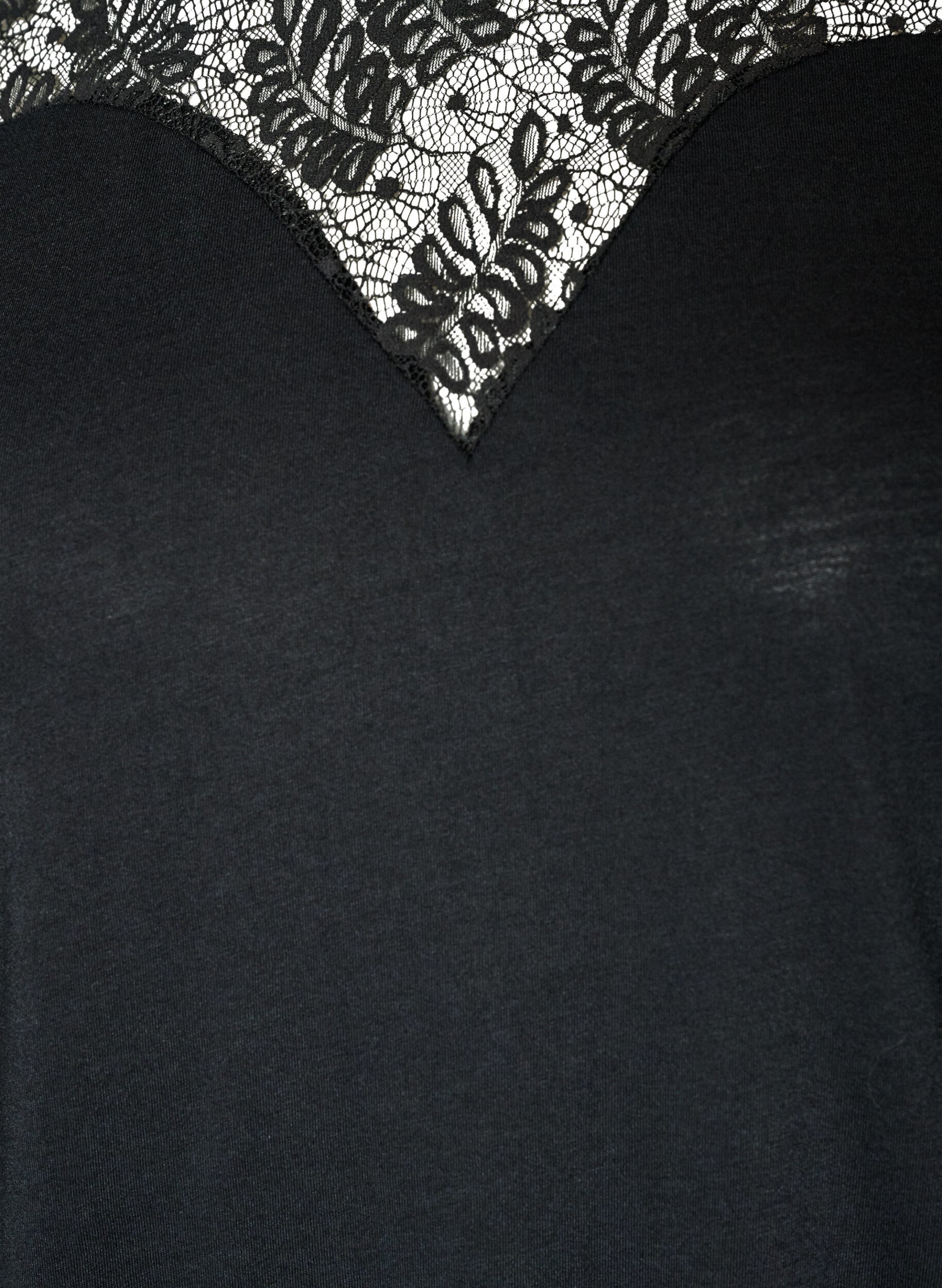 ZizzifashionBlouse with lace insert and balloon sleeves, Black, Packshot image number 2
