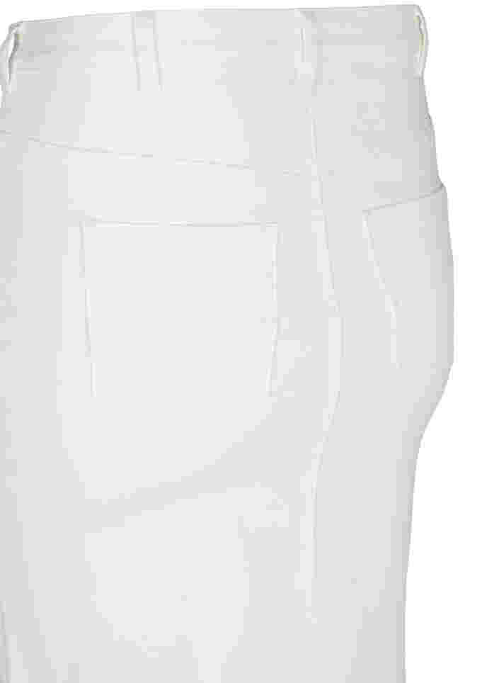 Denim midi skirt with slits, White, Packshot image number 3