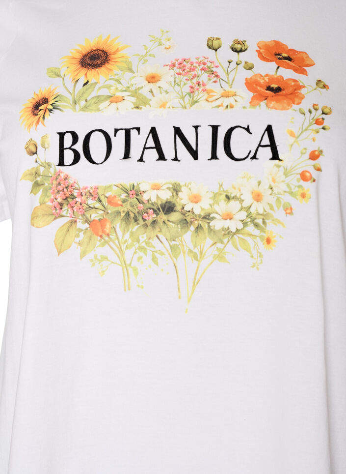Organic cotton T-shirt with front print, White, Packshot image number 2