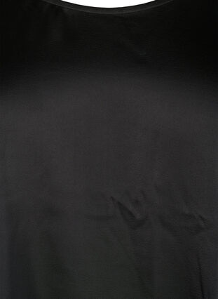 Satin blouse with half-length sleeves, Black, Packshot image number 2