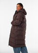 Long puffer winter coat with hood, Brown, Model image number 2