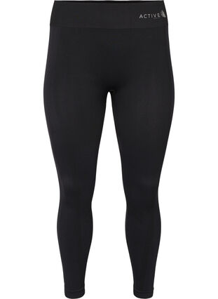 Seamless patterned ski tights, Black, Packshot image number 0