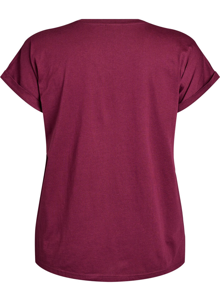 Short sleeved cotton blend t-shirt, Red, Packshot image number 1