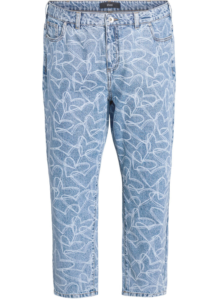 Mille mom fit jeans with embroidery, Light Blue, Packshot image number 0