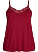 Top with lace detail and spaghetti straps, Brown, Packshot image number 0