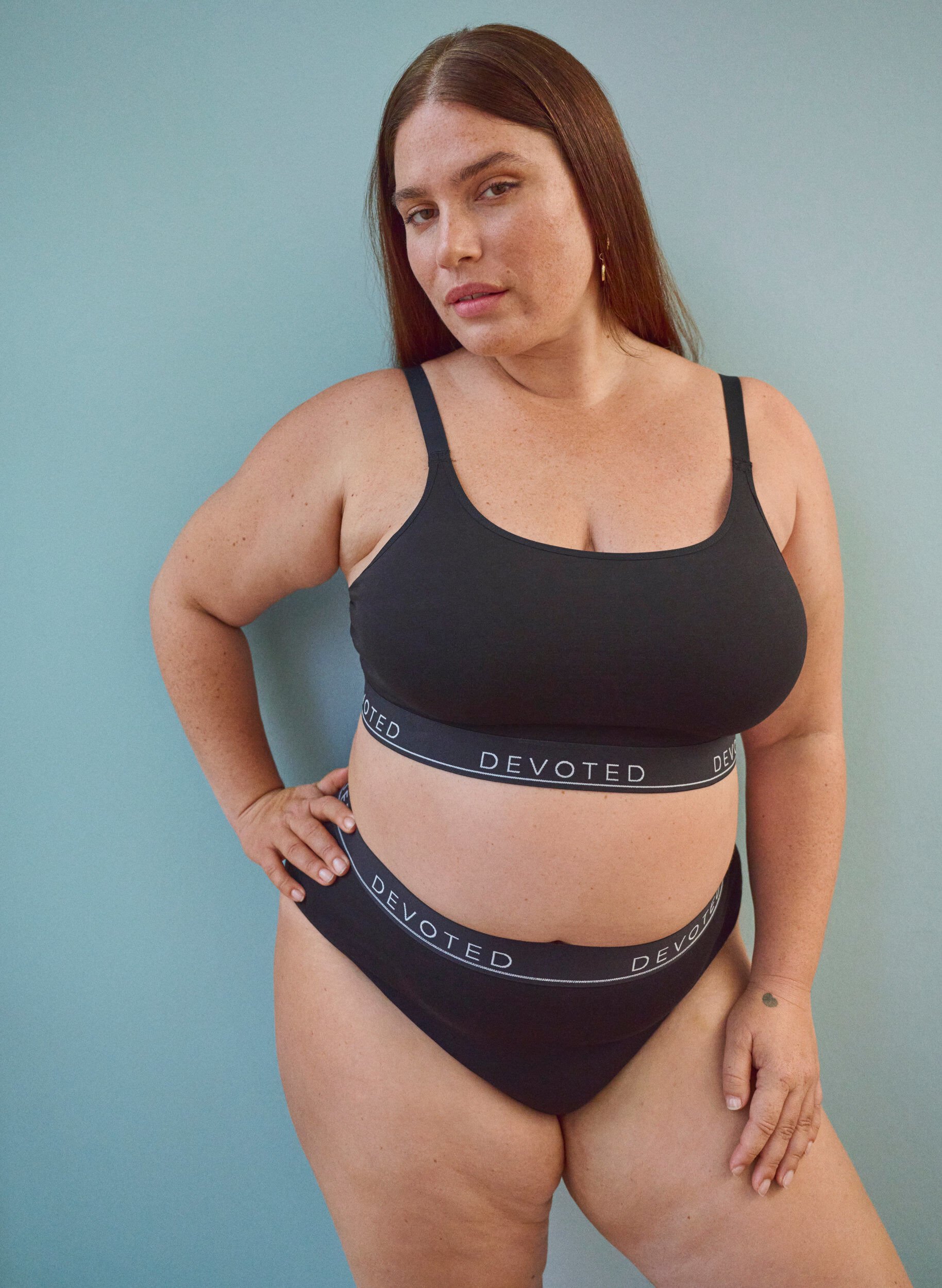 Zizzifashion Cotton g-string with a regular waist, Black, Image image number 0