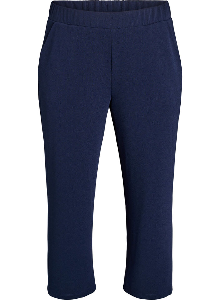 Loose trousers with 7/8 length, Blue, Packshot image number 0