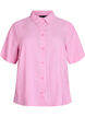 Short-sleeved shirt in linen and viscose, Pink, Packshot image number 0