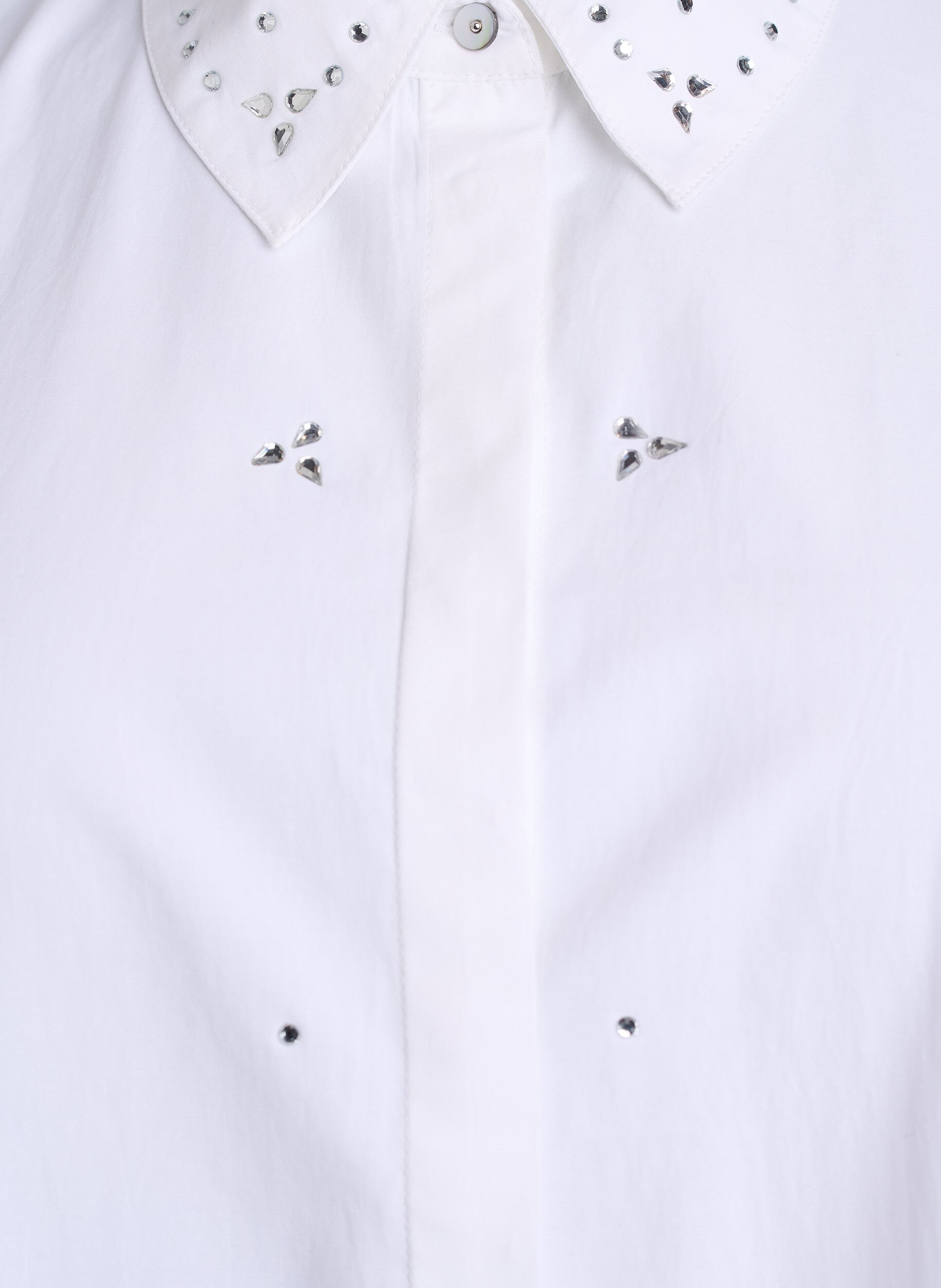 Zizzifashion Shirt with rhinestones, White, Packshot image number 2