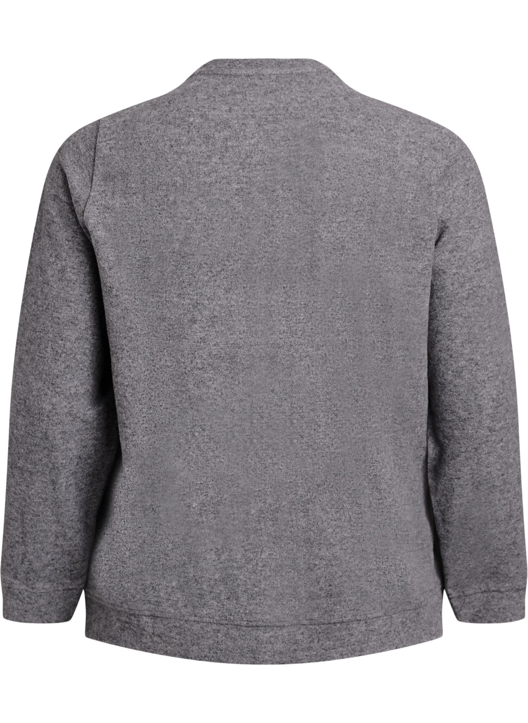 Zizzifashion Jersey cardigan with round neck and buttons, Dark Grey, Packshot image number 1