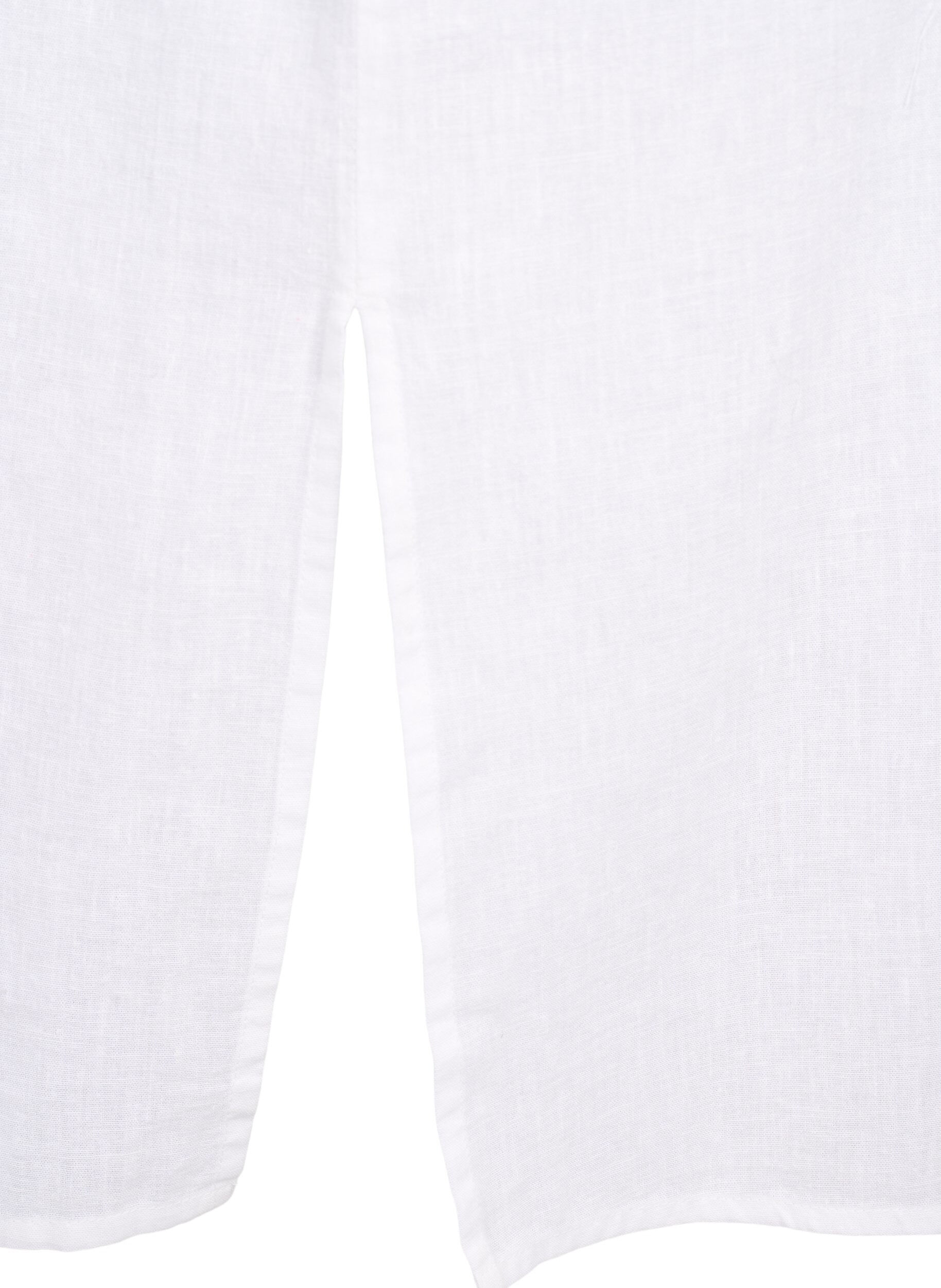 Zizzifashion Long shirt in cotton blend with linen, White, Packshot image number 3