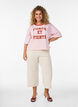 Loose trousers with 7/8 length, Beige, Model image number 0