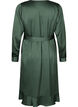 Long sleeve satin wrap dress, Duck Green, Packshot image number 1