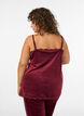 Velour top with lace trim, Red, Model image number 2