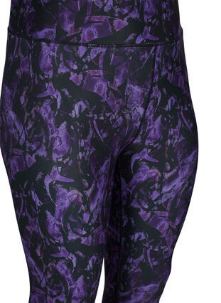 Cropped gym leggings with print, Multi Purple, Packshot image number 2