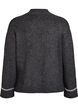 Knitted blouse with a high neck and contrast detail, Dark Grey, Packshot image number 1