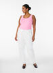 Solid color basic top in cotton, Pink, Model image number 1