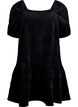 Short corduroy dress with square neckline, Black, Packshot image number 0