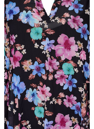 Floral midi dress with a v-neck, Bright Fall Print, Packshot image number 2