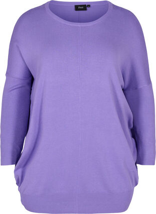 Knitted jumper with round neckline, Paisley Purple, Packshot image number 0