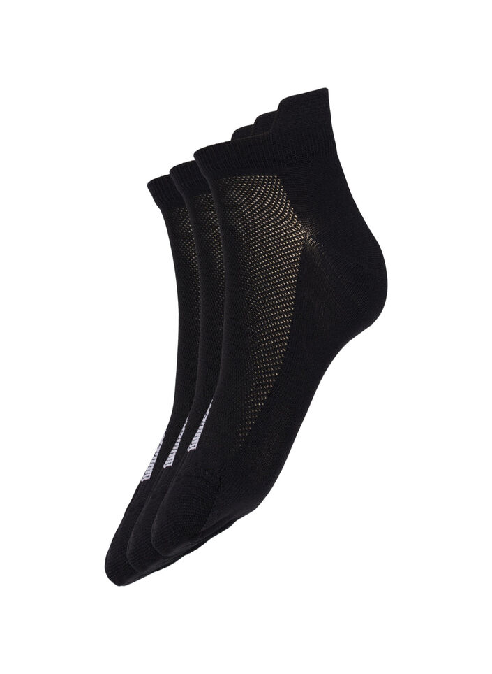 3-pack basic sport socks, Black, Packshot