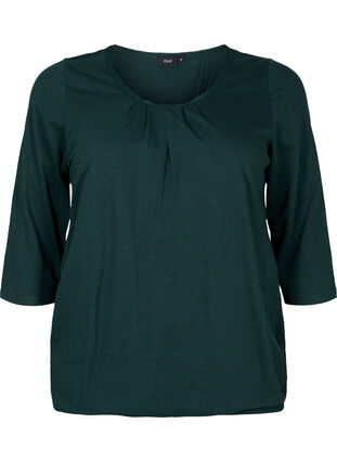 Cotton blouse with 3/4 sleeves, Scarab, Packshot image number 0