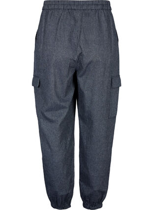 Pinstriped cotton cargo pants, Dark Blue Stripe, Packshot image number 1