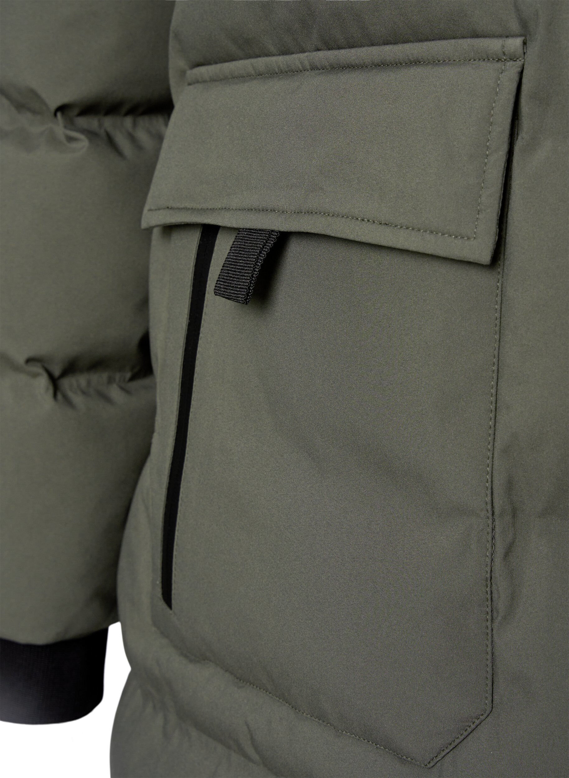 ZizzifashionPuffer coat with hood and pockets, Green, Packshot image number 3