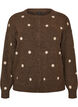 Cardigan with a dotted pattern, Brown, Packshot image number 0