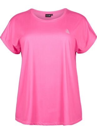 Short-sleeved workout t-shirt, Raspberry Rose, Packshot image number 0