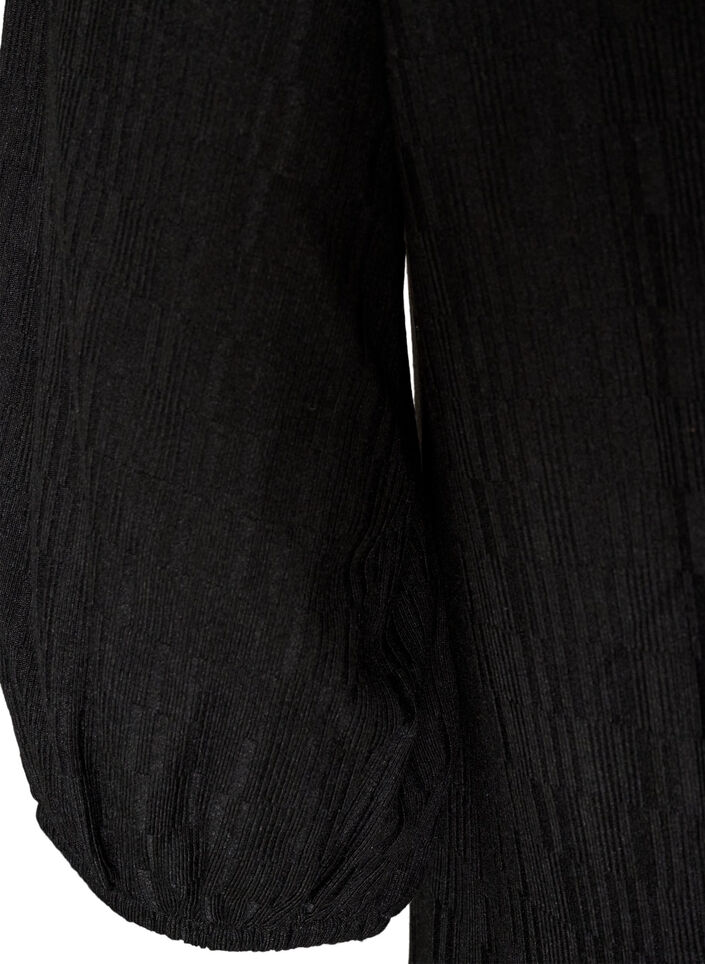 Dress with a balloon shape and structure, Black, Packshot image number 3