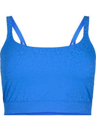 Leo-textured bikini top, Palace Blue, Packshot image number 0