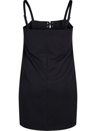Form-fitting dress with cord detail, Black, Packshot image number 1