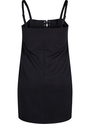 Form-fitting dress with cord detail - Black - Sz. 40-64 - Zizzifashion Form-fitting dress with cord detail - Black - Sz. 40-64 - Zizzifashion