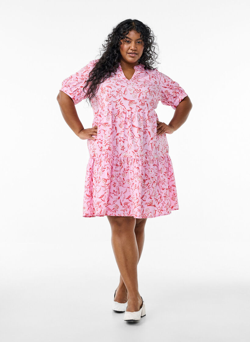 Short A-line dress, Purple, Model image number 1