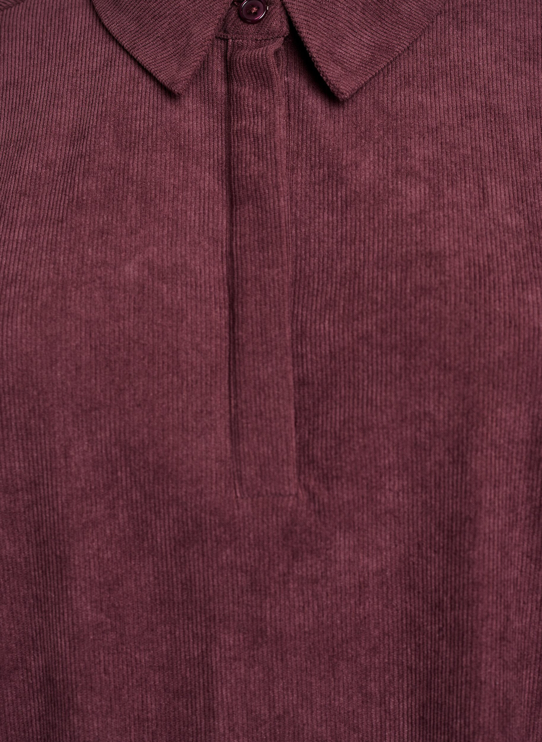 Zizzifashion Long-sleeved shirt blouse in corduroy, Dark Bordeaux, Packshot image number 2