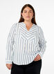 Striped blouse with tie detail, White, Model image number 0