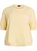 Fine-knit blouse with short sleeves, Yellow, Packshot image number 0