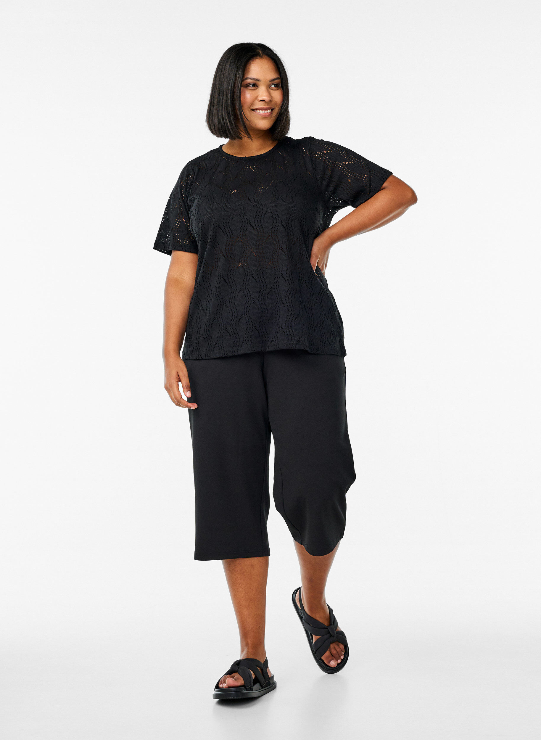 Zizzifashion High-waisted knickers with a loose fit, Black, Model image number 1