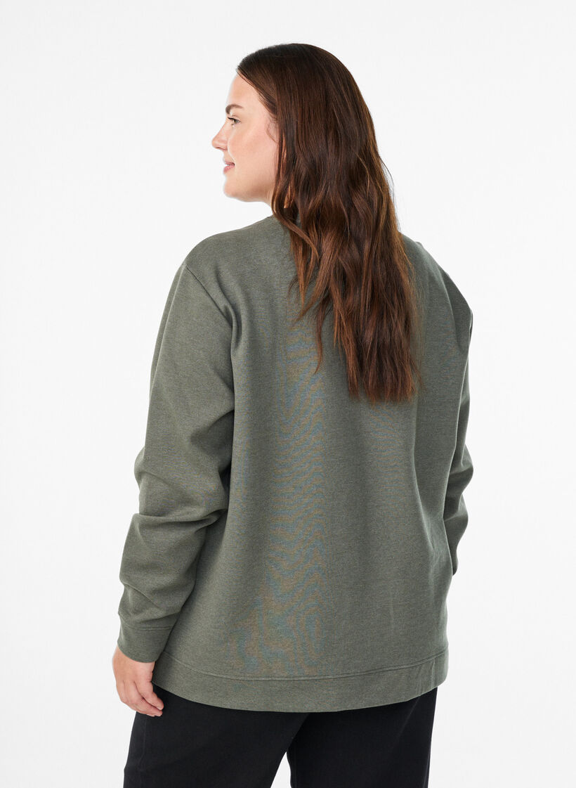 Sweatshirt with crew neck, Green, Model image number 2
