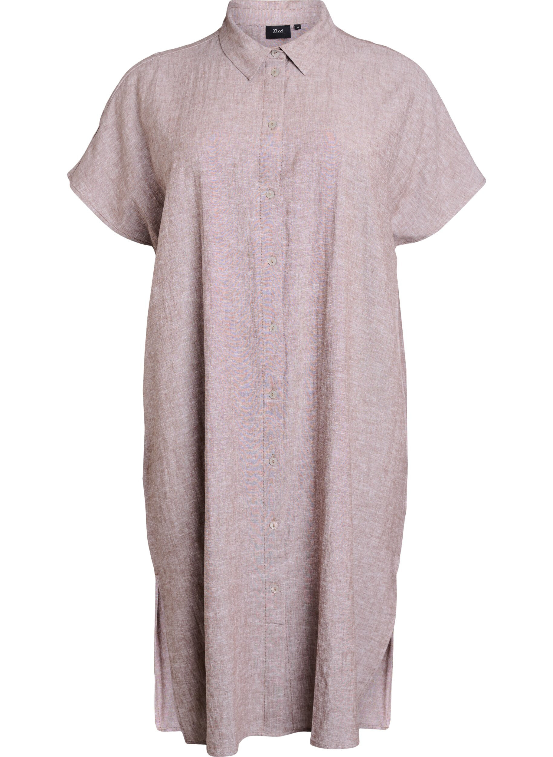 Long shirt in viscose and linen