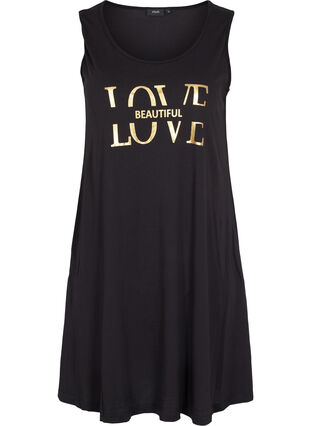 Dress in A-line shape, Black LOVE, Packshot image number 0