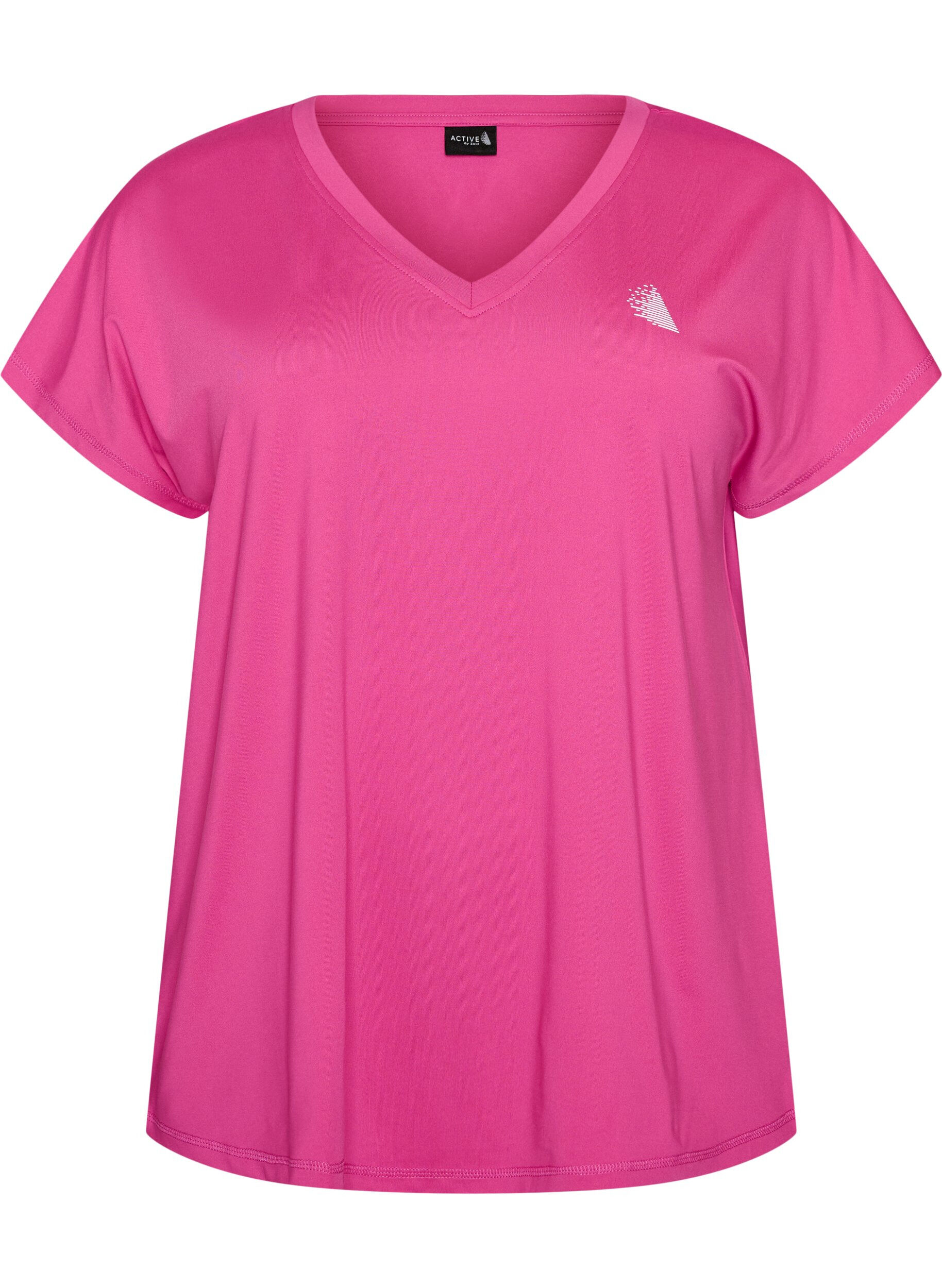 Loose training t-shirt with v-neck